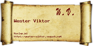 Wester Viktor névjegykártya